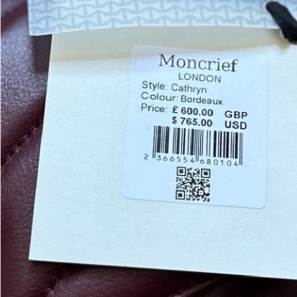 Viral MONCRIEF LONDON Cathryn Bordeaux Leather Flap Over Quilted Tote NWT - Picture 4 of 14